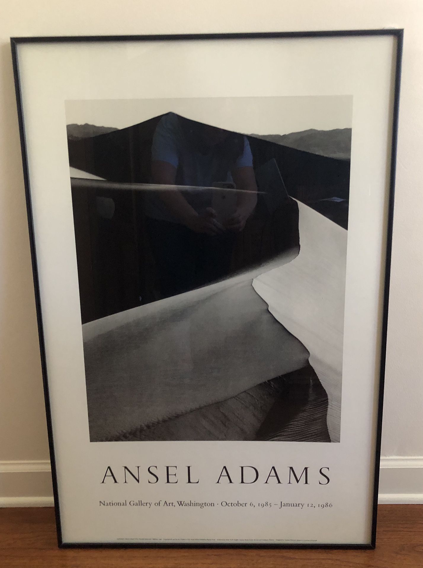 Ansel Adams Print in glass with metal black frame