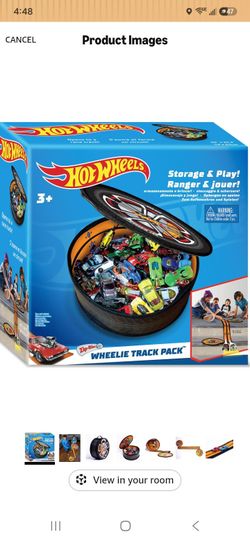 Hot Wheels ZipBin Wheelie Track Pack - Portable Toy Car Storage, Ages 3+
