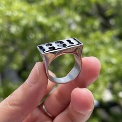 Men’s Size 8 Motorcycle Club HD biker cool ring stainless steel 