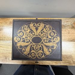 Vintage Style Wooden Jewelry Box – Decorative Inlay Keepsake Box