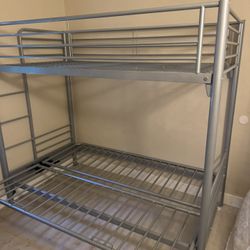 Metal futon bunk bed frame with twin top