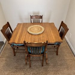 Antique Drop Leaf Table & 4 Chairs