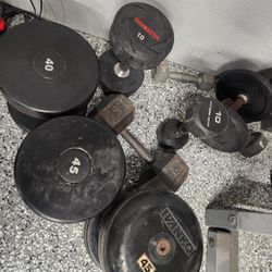 Dumbbells Gym Weights Bars Rack $30 Each 