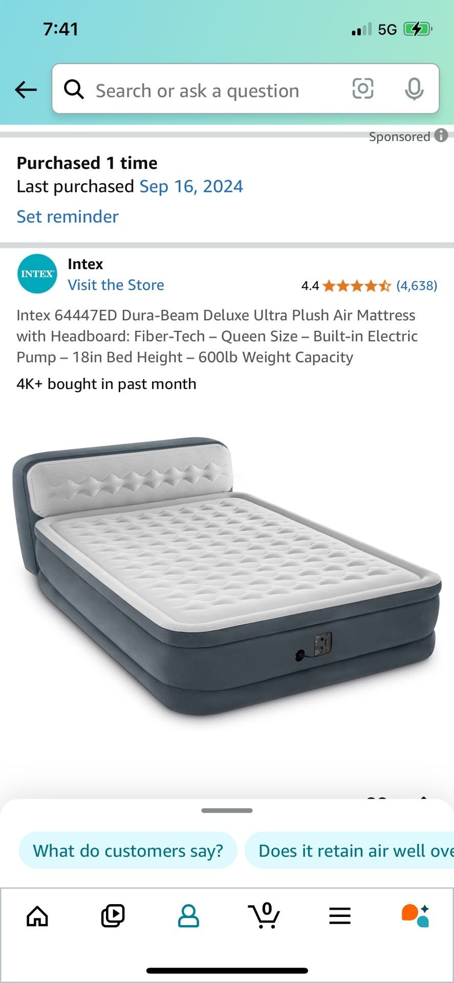 Air Mattress Used Once