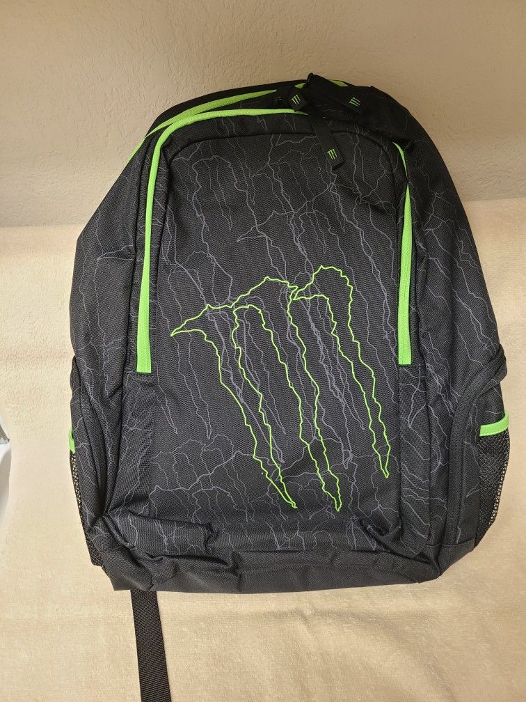 New Monster Energy Backpack (Big M) W/ Laptop Slot