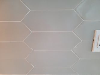 Aliante Light Gray 4x12 Picket Matte Porcelain Tile With Grout And
Adhesive