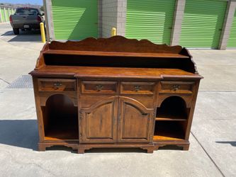 Vintage Hickory White Cabinet Dresser Hutch