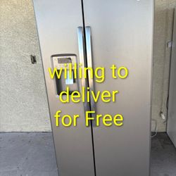 36" Stainless Steel Refrigerator - Working Ice & Water - FREE Delivery 