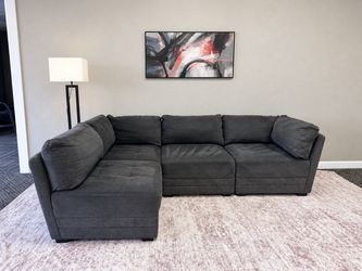 Gray sectional modular sofa couch sala