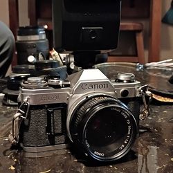 Canon AE-1 With Lens & Accessories.