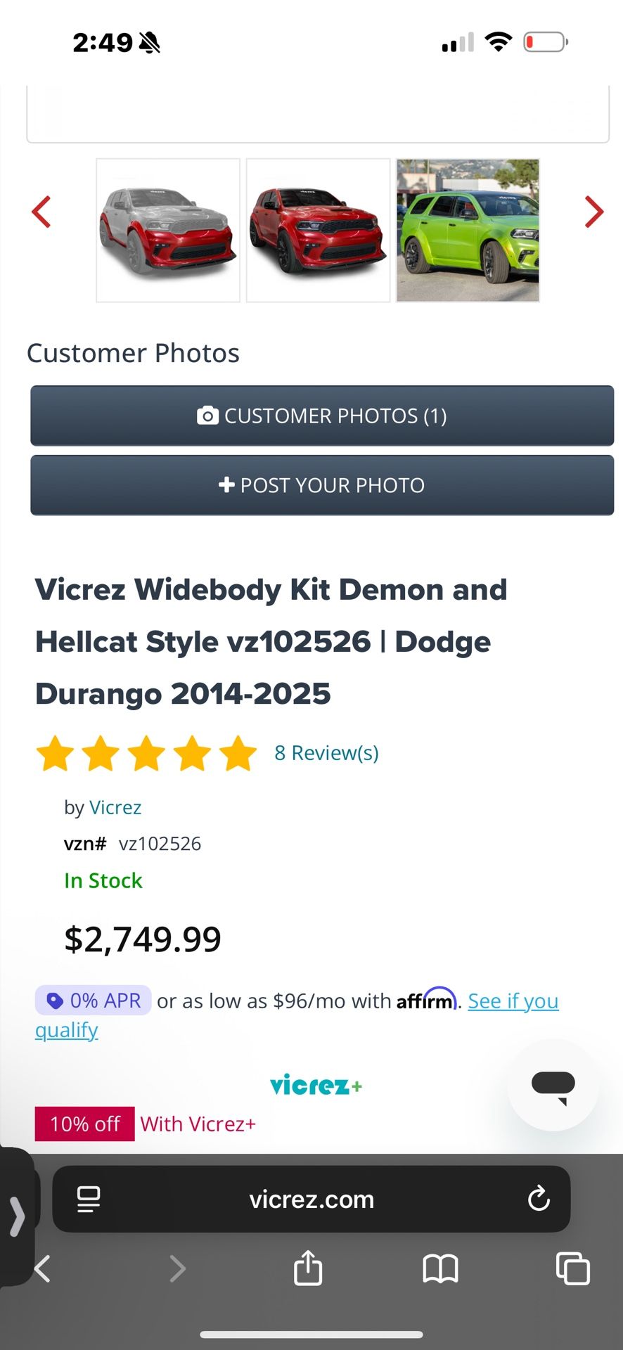 Durango Widebody Kit For Sale 
