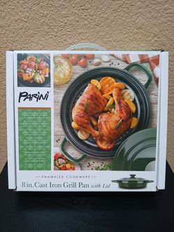 GRILL PAN WITH LID - CAST IRON (NEW) $20