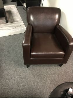 Brown Leather Accent Club Chair