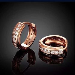 Rose Gold Plated Huggie Earrings