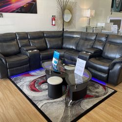 Brand New Power Sectional With LED Lights. Get A Free Coffee Table With Your Purchase! 