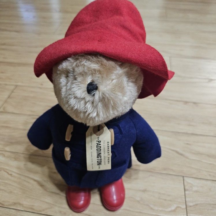 Vintage Paddington Bear Plush 14" by Eden Toys 1975 with Tags, Hat & Boots TV Cartoons Movies Kids Collectible