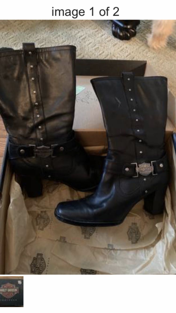 Women’s Harley Davidson Boots-Like New-Black-Size 9 1/2