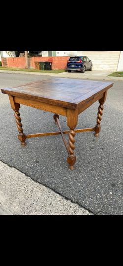 Antique Oak Barley Twist spiral leg Dining Table