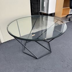 Modern Glass Top Round Coffee Table