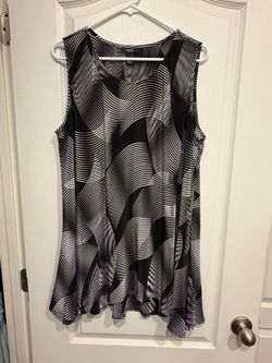 Alfani Sleeveless Black White Print Dress