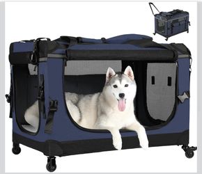 NIB*** PEGIC 30IN”I Soft Collapsible Dog Crate w Detachable Wheels