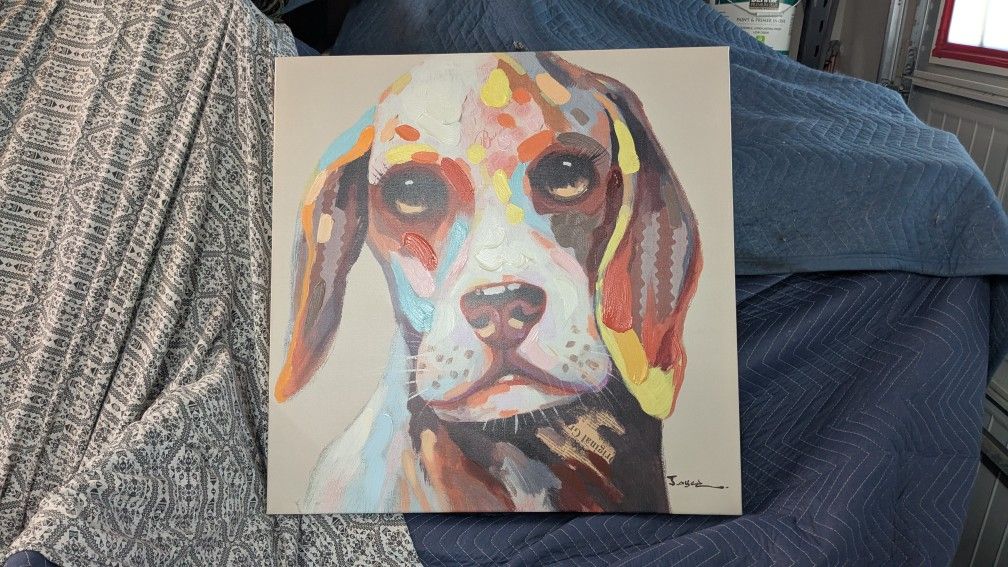dog Paintings Each $20 .. 28x 28 Inches
