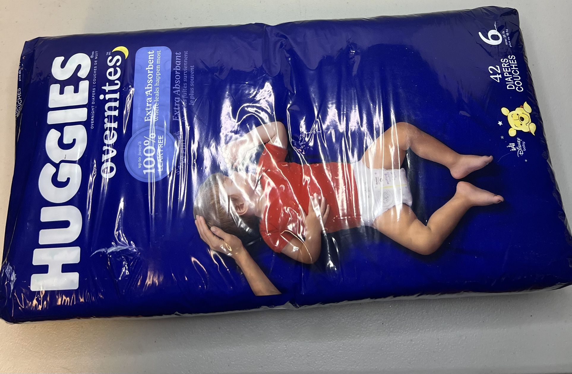 Huggies Overnites Size 6 Overnight Diapers (35+ lbs), 42 Ct, Packaging