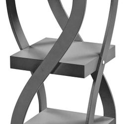  Twist Side End Table Modern Accent Table Nightstand with Distressed Finish, Wood set of 2