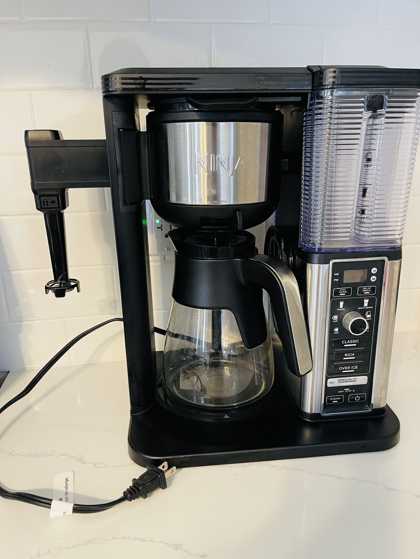 Ninja CM401 Specialty 10-Cup Coffee Maker, with 4 Brew Styles for Ground  Coffee, Built-in Water Reservoir, Fold-Away Frother & Glass Carafe, Black  for Sale in Mount Vernon, NY - OfferUp