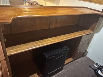 Solid Wood Bar with Mini Fridge