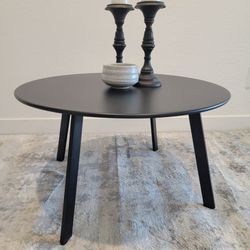 Round Indoor/Outdoor Black Metal Table, Patio