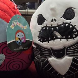 Nightmare Before Christmas Jack & Sally Squashmallow New!