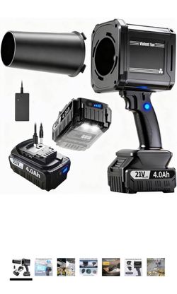 21V Cordless Turbo Blower 180MPH Brushless High Velocity Air Duster Car Dryer 2x 4.0Ah Batteries F019 New