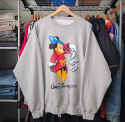 Vintage Walt Disney World 25th Anniversary Mickey Mouse Sweatshirt Size Large