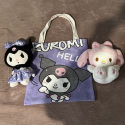 2 Plushies And Tote
