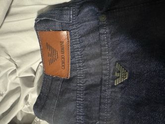 Vintage Emporio Armani Men's Dark Wash Denim Jeans - Size 34 - Perfect Condition
