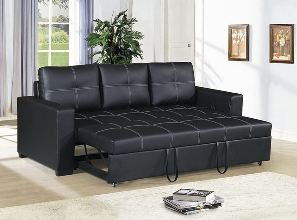 New Black Sectional Pull Out Bed 