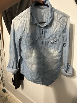 Soft Light Blue Wash Denim Shirt Jacket