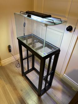 Glass Aquarium Tank with Stand and LED Light