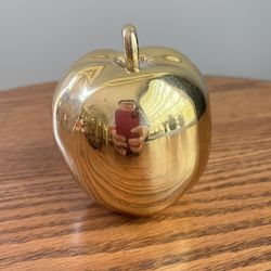  Vintage Polished Brass Apple Paperweight 