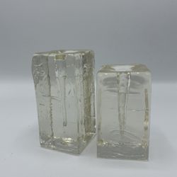 Glass Block Bud Vases
