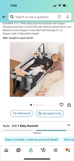 4 in 1 Wide Baby Bassinet Bedside