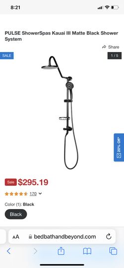 Kauai III (3) Shower System Black /outdoor Shower 