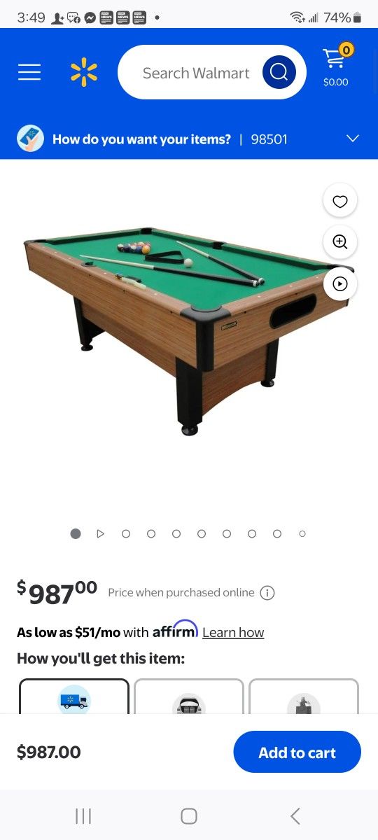 BEAUTIFUL BILLIARD TABLE 8 FT. EXCELLENT CONDITION. HAS HAD COVER ON IT YEAR ROUND 4 POOL STICKS BALLS 🎱 And Rack