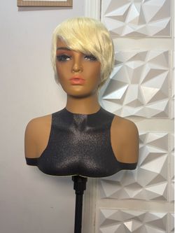 100% Human Hair Blonde Pixie Cut Wig Short Glueless Natural Look Everyday All Season