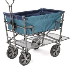 MacSports Double Decker Wagons Carts Heavy Duty Foldable Outdoor Collapsible Cart Portable Lightweight Utility Cart