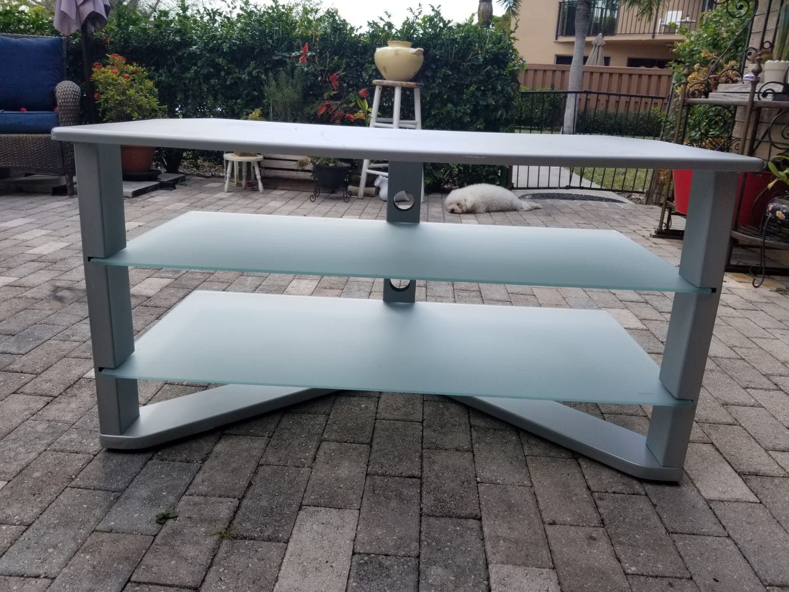 Glass TV stand 43"x22" height 23"