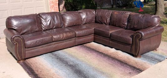 Brown Leather Sectional Couch, DELIVERY AVAILABLE!!