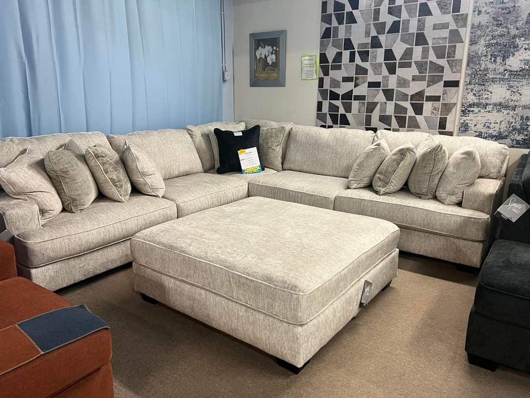 $50 Down Finance Reclining Sectional Sofa Loveseat Bedroom Set Queen King Bed Matress Dining Table Set Free Delivery