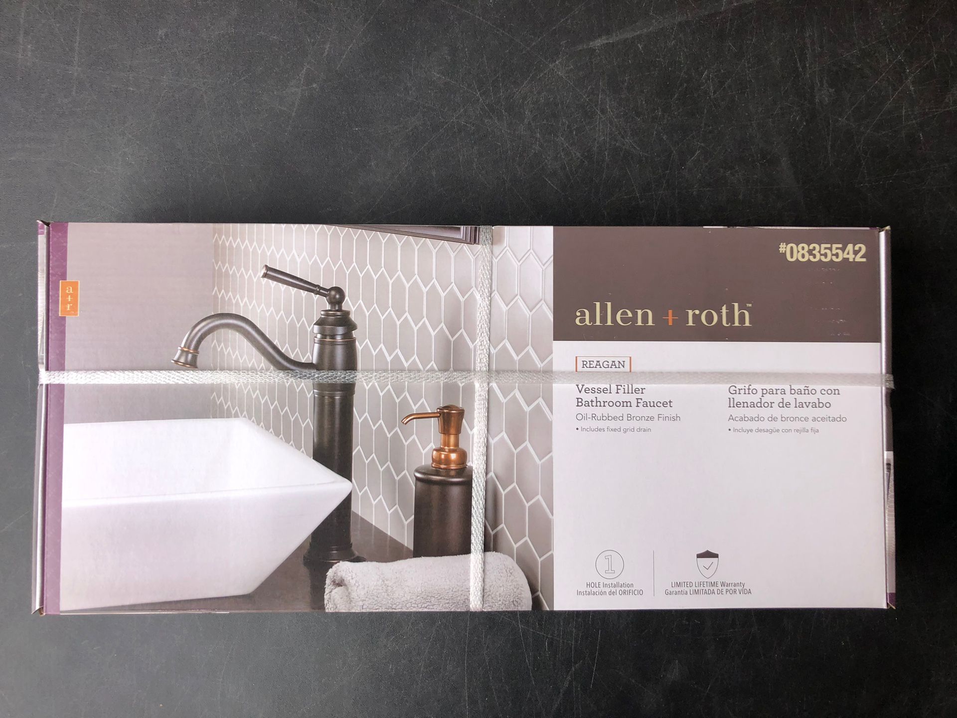 Allen + Roth Reagan Oil Rubbed Bronze 1-handle Vessel filler faucet w/Drain